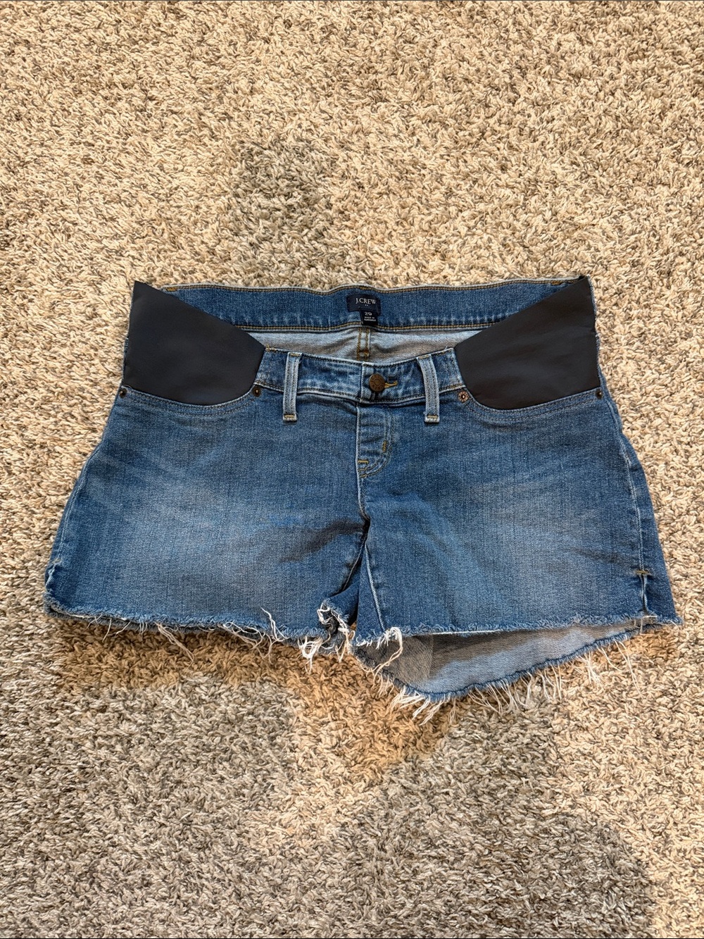 J. Crew Maternity Blue Denim Shorts with Stretch Side Panels